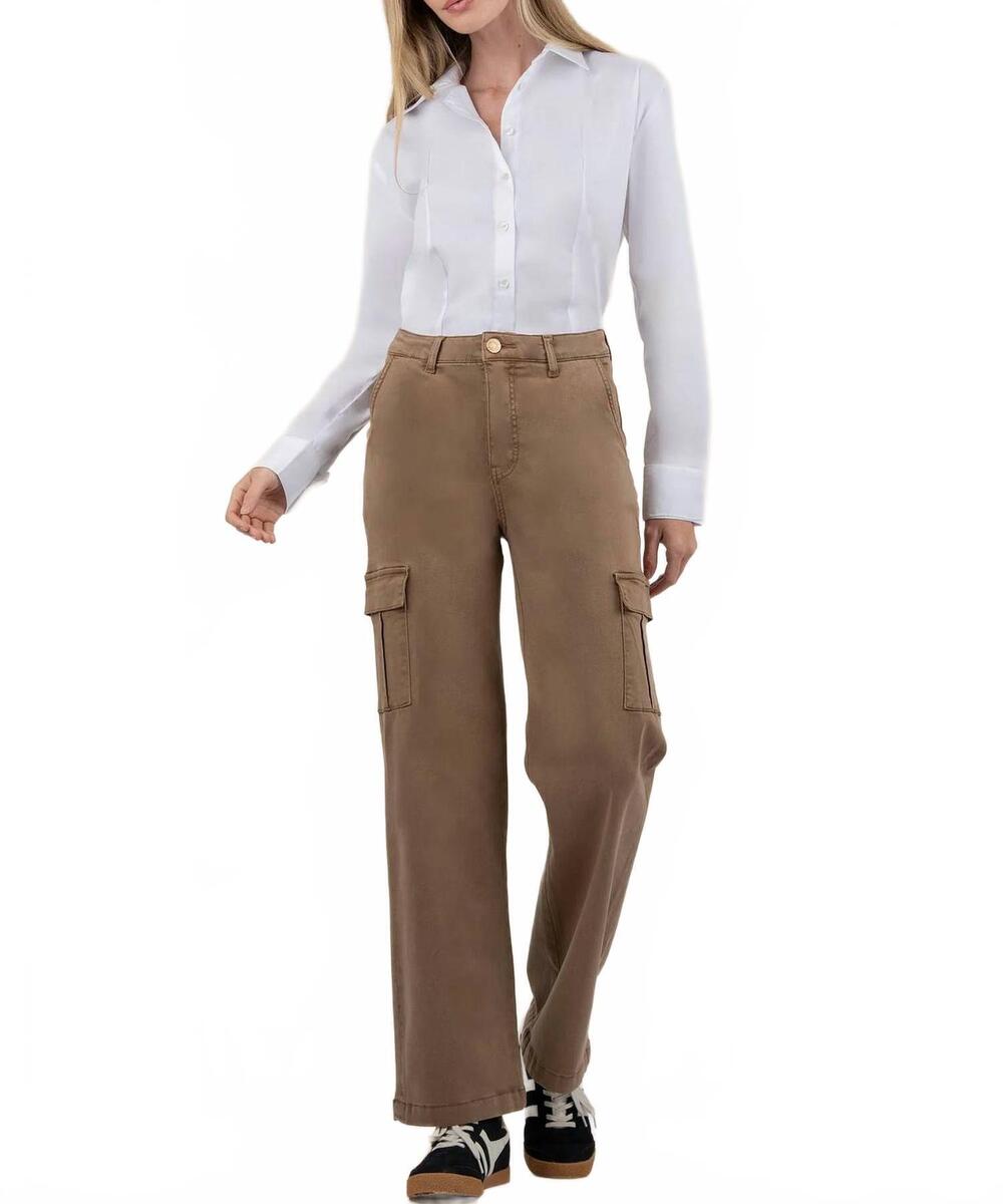 NEW KUT FROM THE KLOTH miller high rise wide leg pants in camel